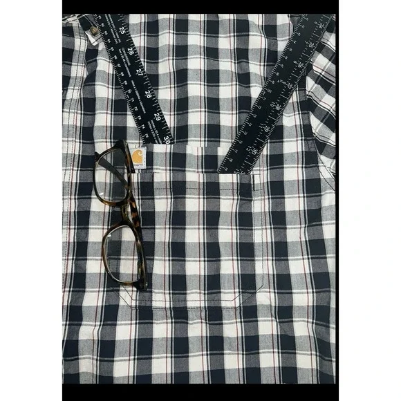 Carhartt Relaxed Fit Short Sleeve Button Down Plaid Shirt Men's Size 2XL - Picture 6 of 16